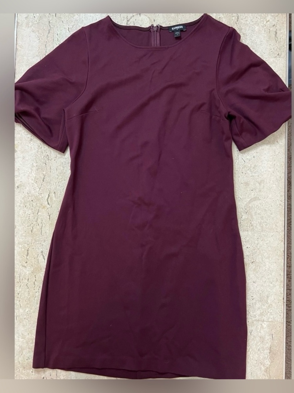 EXPRESS Burgundy Puff Sleeve Bodycon Mini Dress Size Medium